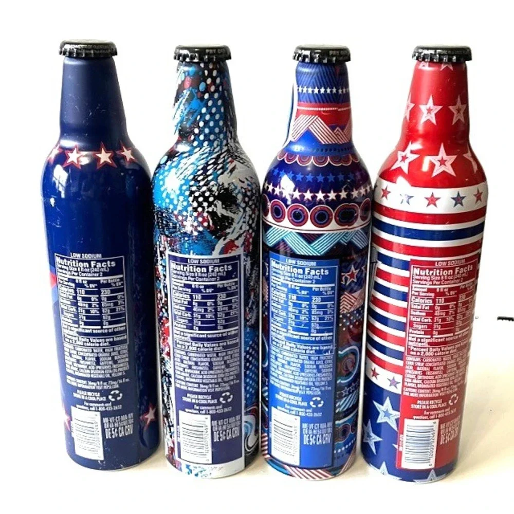 Lot Of 4 Mt Dew Aluminum Bottles RARE UNOPENED 2008 Collectibles ALL‎ Different